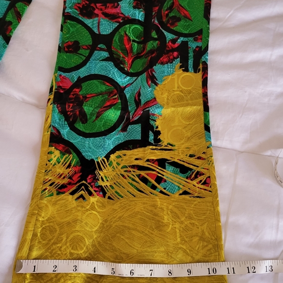 Iris Apfel x H&M pants colourful green/turquoise with string sizes available S. - Picture 10 of 14